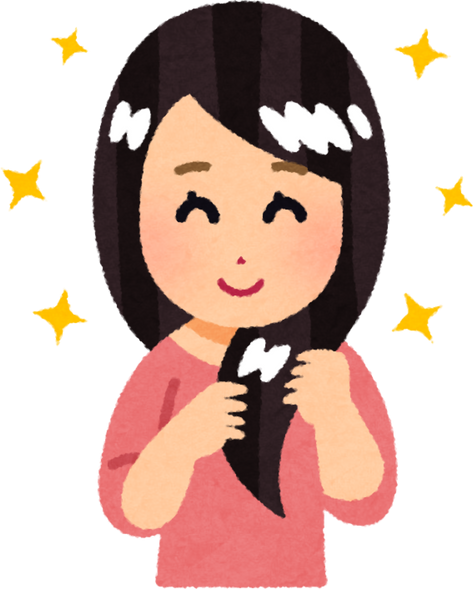 Illustration of a Content Woman with Shiny Hair